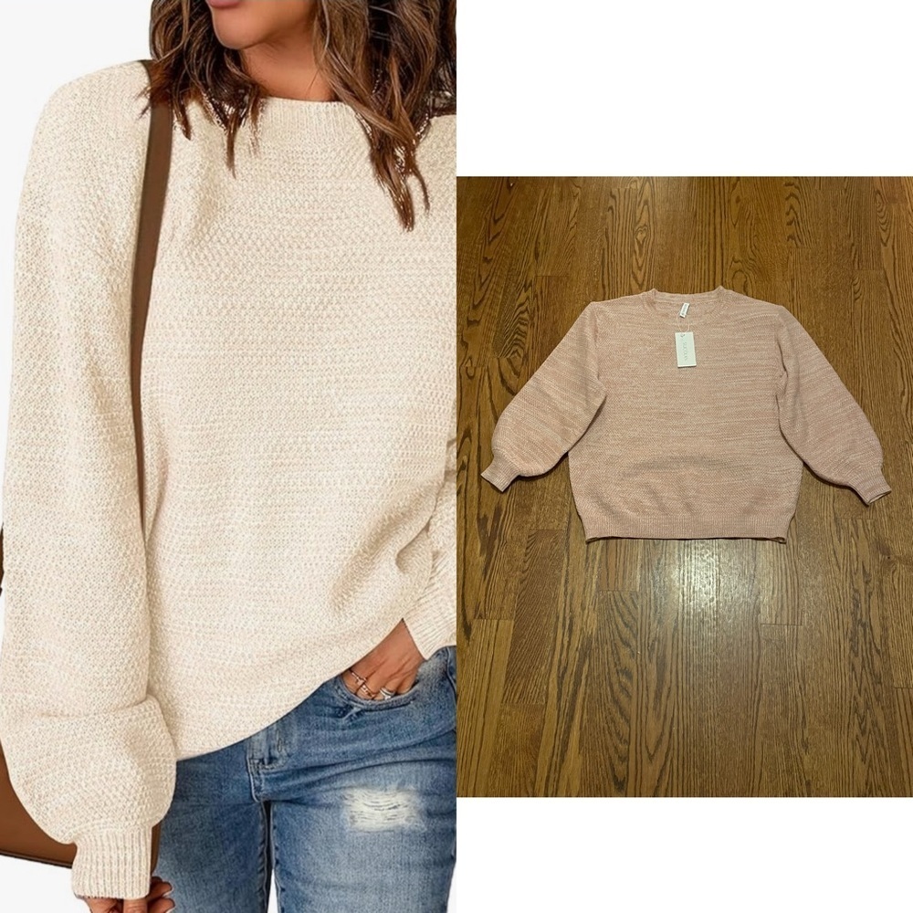 Sucolan Pink Long Sleeve Pullover Sweater Crew Neck Women’s Size Small NWT